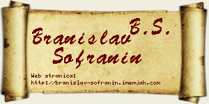 Branislav Sofranin vizit kartica